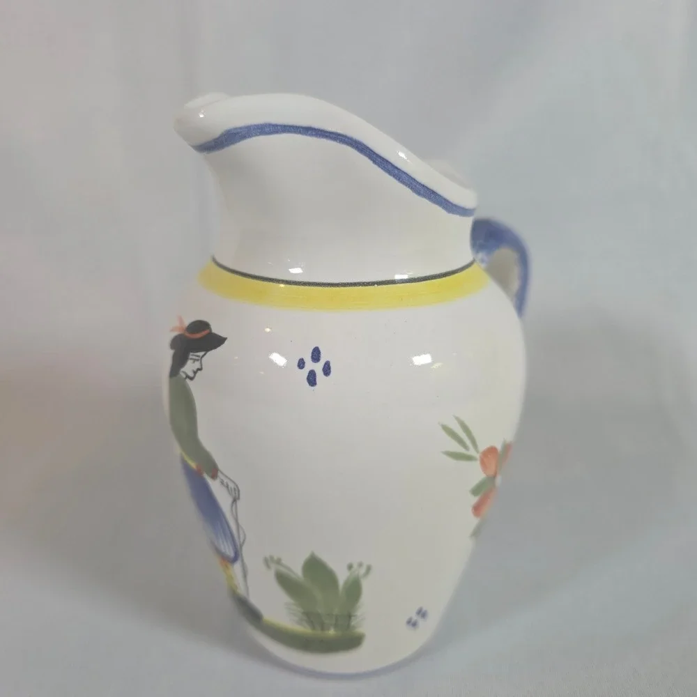 HB Henriot Quimper figure handle creamer
